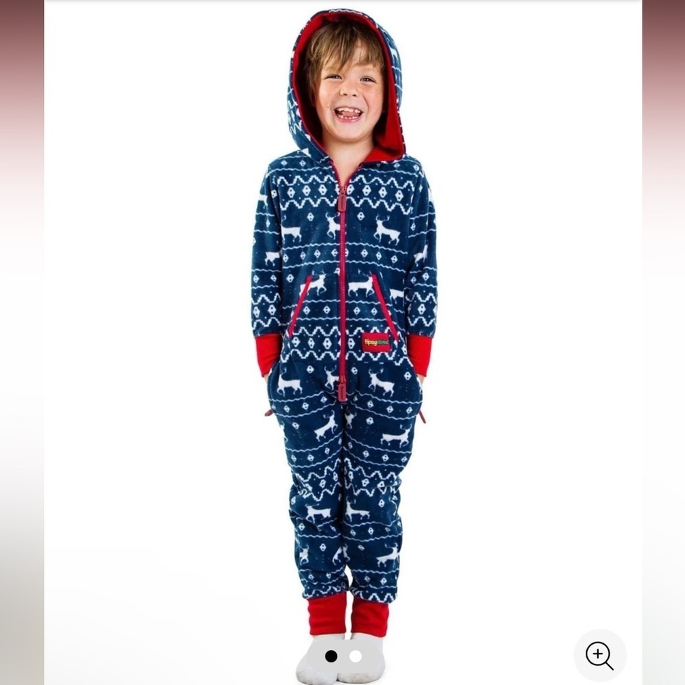 NWOT TIPSY ELVES- BOY'S / GIRL'S BLUE REINDEER JUMPSUIT SIZE 4T